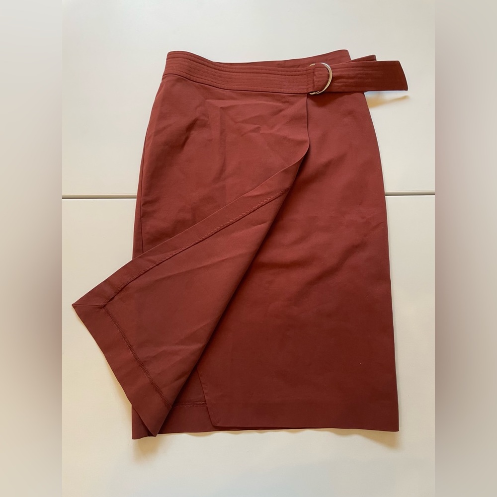 Reiss Cotton Front Wrap Midi Skirt size 2